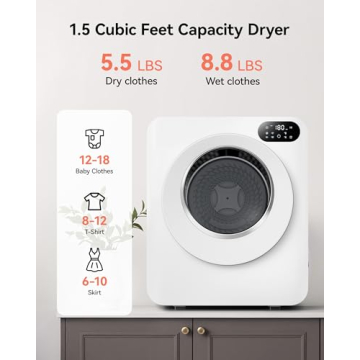 Euhomy 1.5 Cu.Ft Portable Clothes Dryer for Efficient Drying