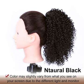 Vigorous Drawstring Afro Kinky Synthetic Ponytail for Women Clip in Hair Extension Kinky Curly Ponyt...