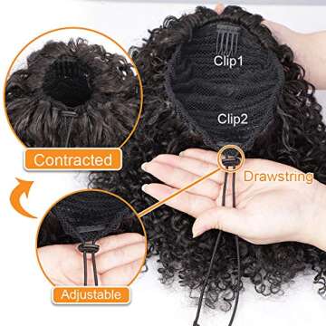Vigorous Afro Kinky Synthetic Ponytail for Women