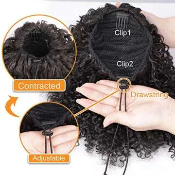 Vigorous Afro Kinky Synthetic Ponytail for Women