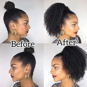 Vigorous Afro Kinky Synthetic Ponytail for Women