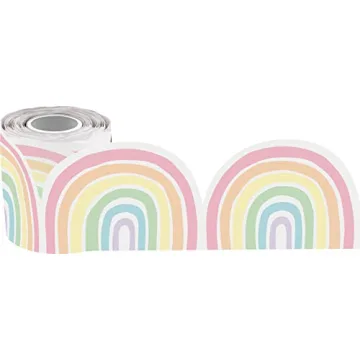 Pastel Rainbow Classroom Border Trim for Vibrant Decor