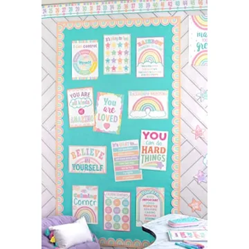 Pastel Rainbow Classroom Border Trim for Vibrant Decor
