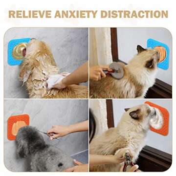 Lick Mat for Dogs Slow Feeder Licking Mat Anxiety Relief Lick Pad with Suction Cups for Peanut Butter Food Treats Yogurt, Pets Bathing Grooming Training Calming Mat - 2 Pack