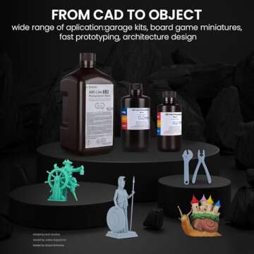 ELEGOO ABS-Like 3D Printer Resin LCD UV-Curing Resin 405nm Standard Photopolymer Resin for Mars Saturn Jupiter MSLA DLP LCD 3D Printing Clear Blue 500g