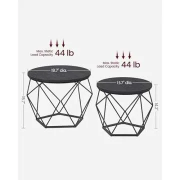 VASAGLE Round Coffee Table Set - Stylish & Versatile