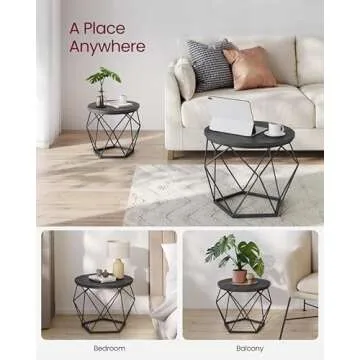 VASAGLE Round Coffee Table Set - Stylish & Versatile