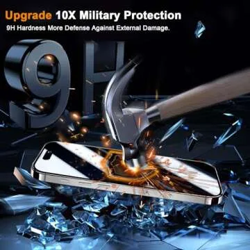 QHOHQ 3 Pack Screen Protector for iPhone 15 Pro [6.1 Inch] with 3 Pack Camera Lens Protector, Tempered Glass Film, HD Clear, 9H Hardness, No Bubbles, Case Friendly