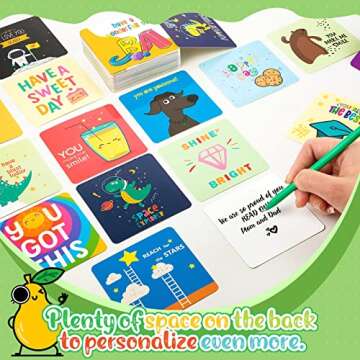 120 Pcs Cute Lunch Box Notes for Kids with Jokes