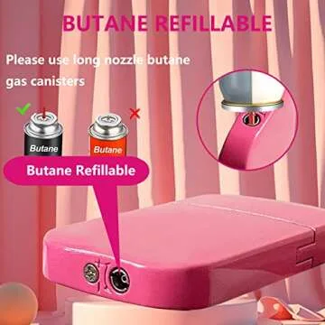Cute Pink Flame Butane Lighter for Outdoor and Indoor Use
