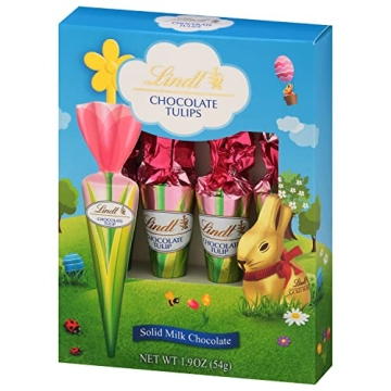 Lindt Chocolate Tulips - Delicious Easter Treats in 4 Pack
