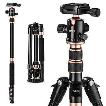 TYCKA 56” Camera Tripod, Lightweight Aluminum Travel Tripod Professional Compact Tripod Monopod fo...