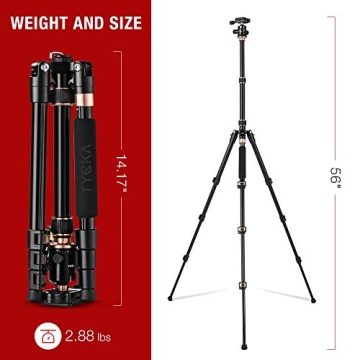 TYCKA 56” Camera Tripod for Photographers, Lightweight & Durable