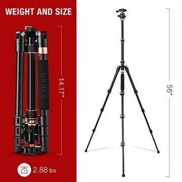 TYCKA 56” Camera Tripod for Photographers, Lightweight & Durable