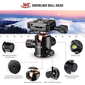 TYCKA 56” Camera Tripod for Photographers, Lightweight & Durable