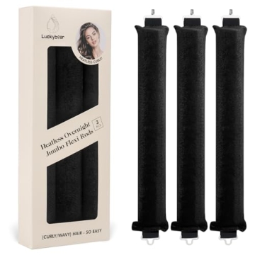 Satin Flexi Rods for Heatless Overnight Jumbo Curls, No-Heat Styling Tools for All Hair Types, 3pcs ...