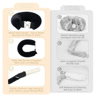 Satin Flexi Rods for Heatless Jumbo Curls – 3pcs Black