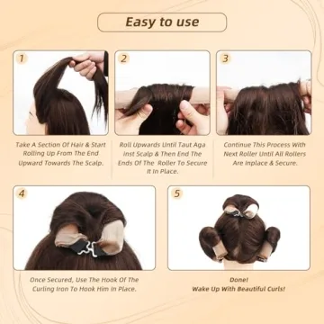 Satin Flexi Rods for Heatless Jumbo Curls – 3pcs Black