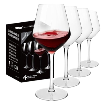 MICHLEY Unbreakable Stemmed Wine Glass 100% Tritan Plastic Dishwasher available Glassware 15 oz, Set...