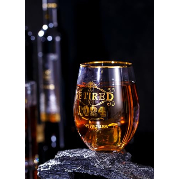 Retirement Stemless Wine Glass Gift for 2024