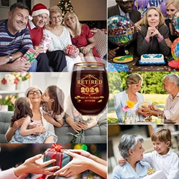 Retirement Stemless Wine Glass Gift for 2024