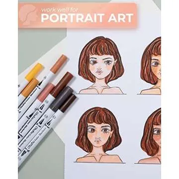 Ohuhu 36 Color Skin Tone Markers - Dual Tip for Artists