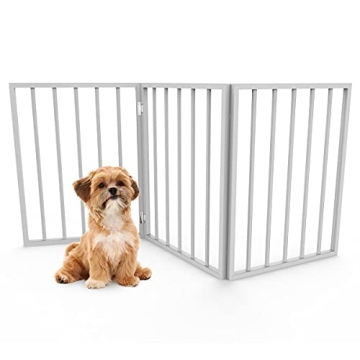 PETMAKER Pet Gate – Freestanding & Folding Indoor Dog Fence for Home