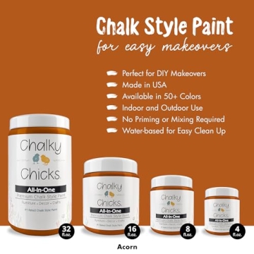 Chalky Chicks All-in-One Chalk Paint – Acorn Orange - 4 Fl Oz
