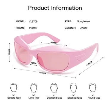 Trendy VANLINKER Wrap Around Sunglasses for Men and Women