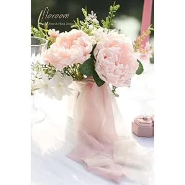 Floroom Chiffon Ribbon Shiny Ribbon Ombre Colors Chart for Wedding Invitations, Bridal Bouquets, Gifts Wrapping, Decorations, DIY Crafts (Cream +Nude +Blush +Dusty Rose)