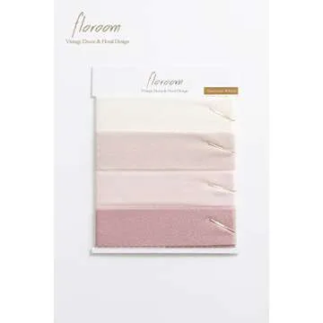 Floroom Chiffon Ribbon Shiny Ribbon Ombre Colors Chart for Wedding Invitations, Bridal Bouquets, Gifts Wrapping, Decorations, DIY Crafts (Cream +Nude +Blush +Dusty Rose)