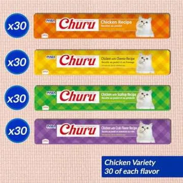 INABA Churu Cat Treats - Lickable Creamy Purée for Cats