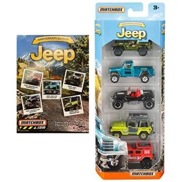 Matchbox Anniversary Edition Jeep 5-Pack, Multicolor