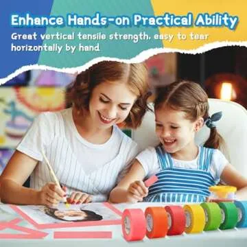 skytogether Colored Masking Tape 1 Inch Wide, Rainbow Color Masking Tape Colorful Masking Tape Colored Tape Rolls for Kids Classroom Painters Tape Colors Art Craft Tape, 1 Inch x 16.4 Yards, 7 Rolls