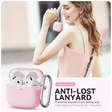 for AirPods 4 Case, Soft Silicone Case Compatible with Apple Airpods 4th Generation 2024 for Women Girly, Anti-Scratch Pink Case Cover with Cleaner Kit and Keychain, Drop Protection