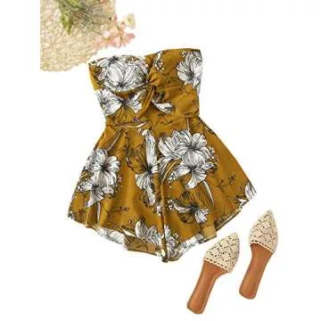 Stylish SweatyRocks Floral Print Playsuit for Summer Wear