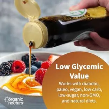 Organic Nectars Golden Organic Coconut Syrup - Vegan, Gluten Free, Dairy Free Liquid Sugar Alternative - Low Glycemic Sweetener - Non GMO Syrups for Coffee Drinks, Juices, Baking, Cooking - 17 Oz