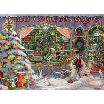Ravensburger The Christmas Shop 500 Piece Holiday Jigsaw Puzzle for Adults - Perfect Fit, Made in Ge...