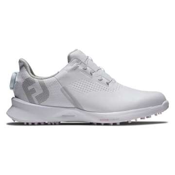 FootJoy Women's FJ Fuel Boa Previous Season Style Golf Shoe, White/White/Pink, 8.5