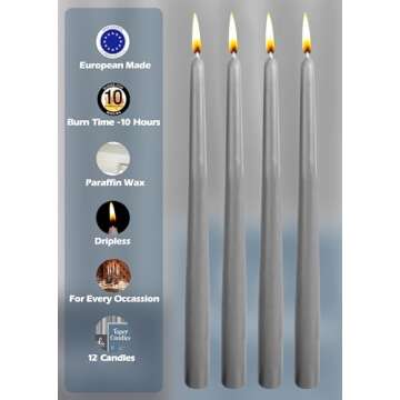 Elegant Dripless Taper Candles for Dining & Events