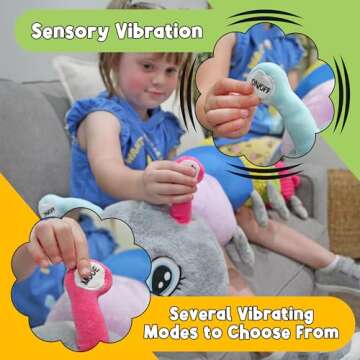 MEAVIA Cuddlebug Caterpillar Body Pillow Sensory Snuggle Vibrating Plush, 35” Jumbo Stuffed Toy, FEELix Collection