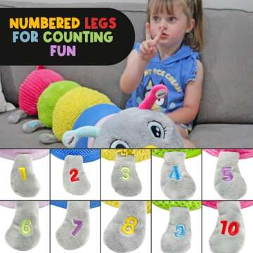 MEAVIA Cuddlebug Caterpillar Body Pillow Sensory Snuggle Vibrating Plush, 35” Jumbo Stuffed Toy, FEELix Collection