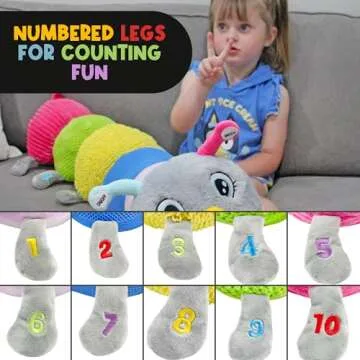 MEAVIA Cuddlebug Caterpillar Body Pillow Sensory Snuggle Vibrating Plush, 35” Jumbo Stuffed Toy, FEELix Collection