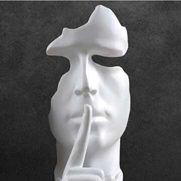 SMRTHMRT Eco-Friendly Modern Thinker Statue - Silence is Gold Accent Decor