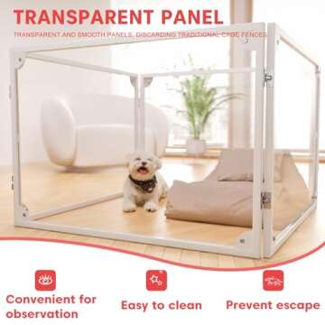 Acrylic Dog Playpen Dog Playpen Indoor Puppy Pen Pets Fence Puppies Cage10 Panels for Puppies Dog Pl...
