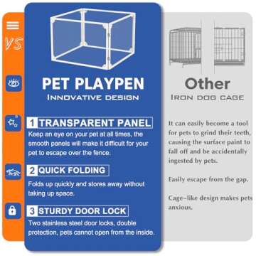Acrylic Dog Playpen for Indoor Use - Stylish Pet Fence