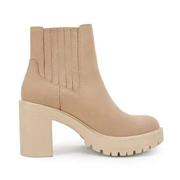 Womems Platform Lug Sole Ankle Boots Chunky Block Heel Seam Booties Combat Cozy Round Toe Chelsea Shoes
