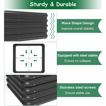 waaliji 3x3 FT Raised Garden Bed - Durable & Easy to Assemble