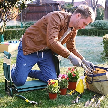 SONGMICS Garden Kneeler & Seat with Tool Bags for Comfort