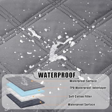 Smiry Waterproof Dog Bed Cover Blanket 30x70 - Stylish Reversible Pet Blanket, Washable for Sofa & F...